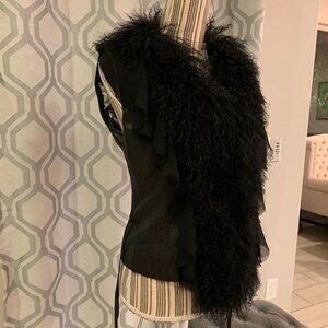 Royal Underground Leather Vest Fur Collar